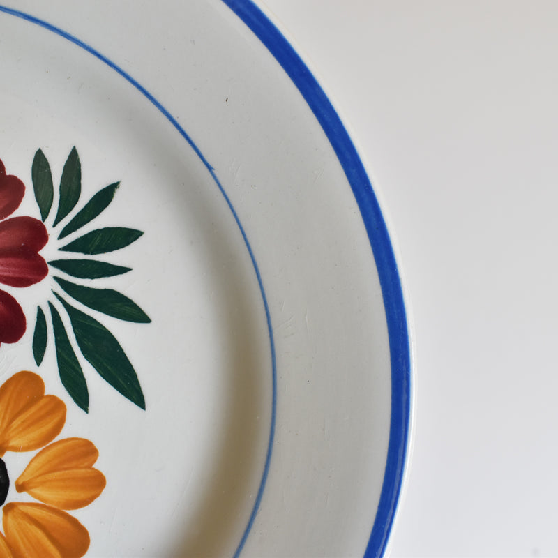 Vintage Pedestal Plate HBCM Creil et Montereau Yvonne
