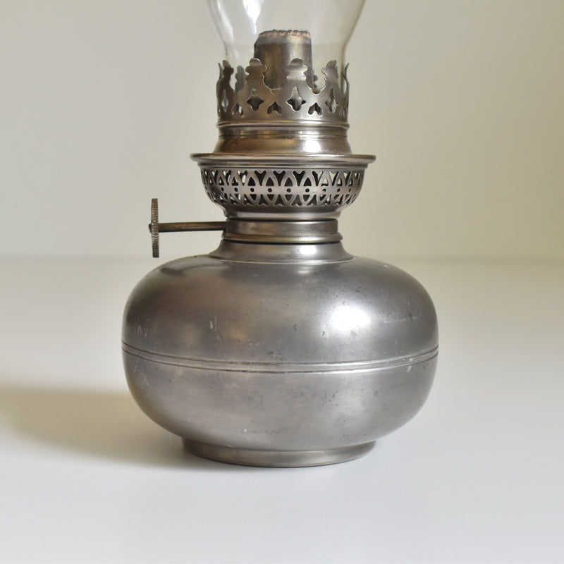 Vintage Pewter Oil Lamp