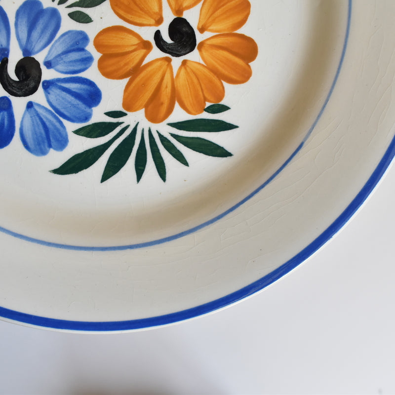 Vintage Pedestal Plate HBCM Creil et Montereau Yvonne