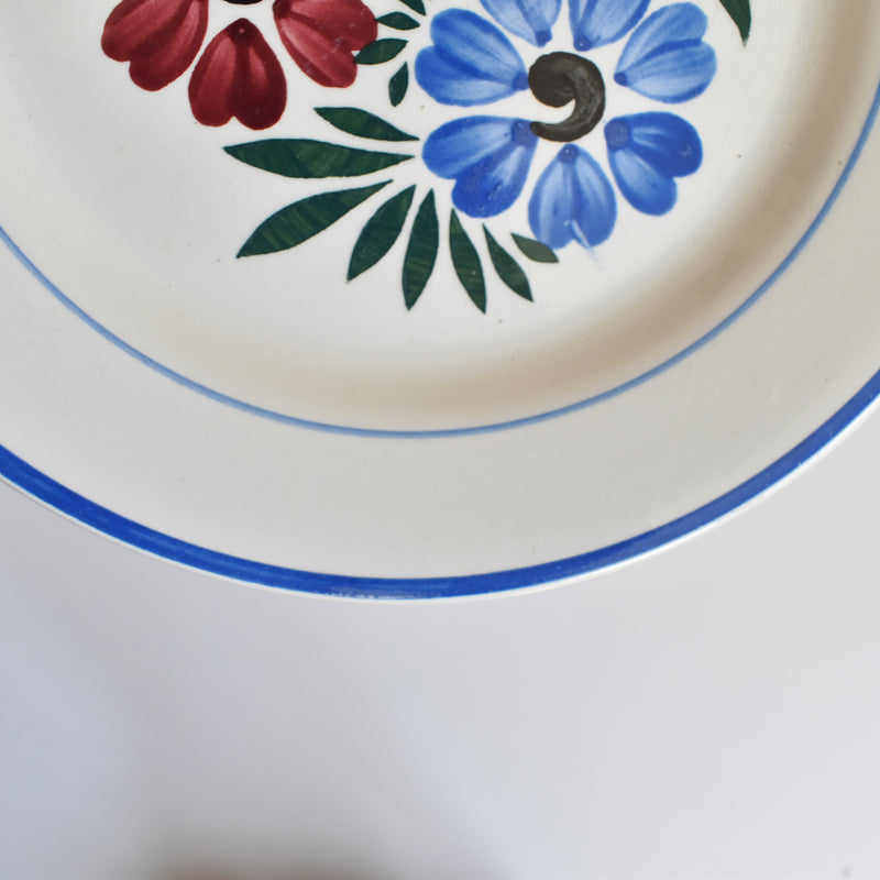 Vintage Pedestal Plate HBCM Creil et Montereau Yvonne