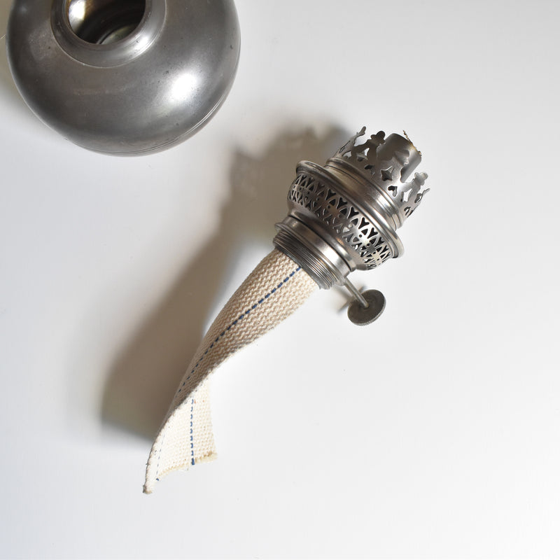 Vintage Pewter Oil Lamp