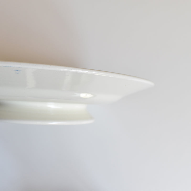 Vintage Pedestal Plate HBCM Creil et Montereau Yvonne