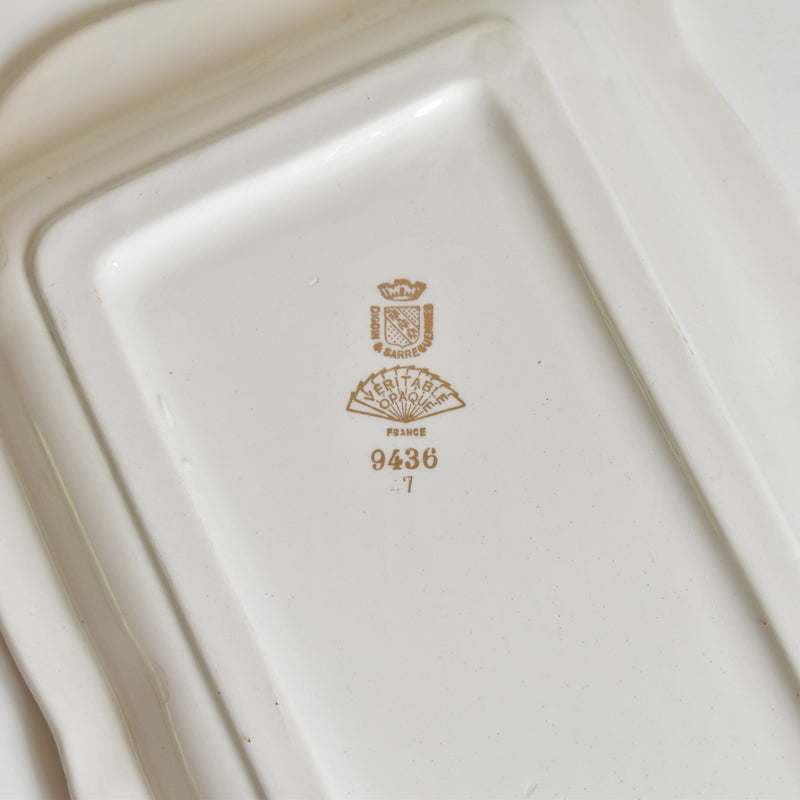 Vintage Rectangular Cake Plate Digoin & Sarreguemines n°9436