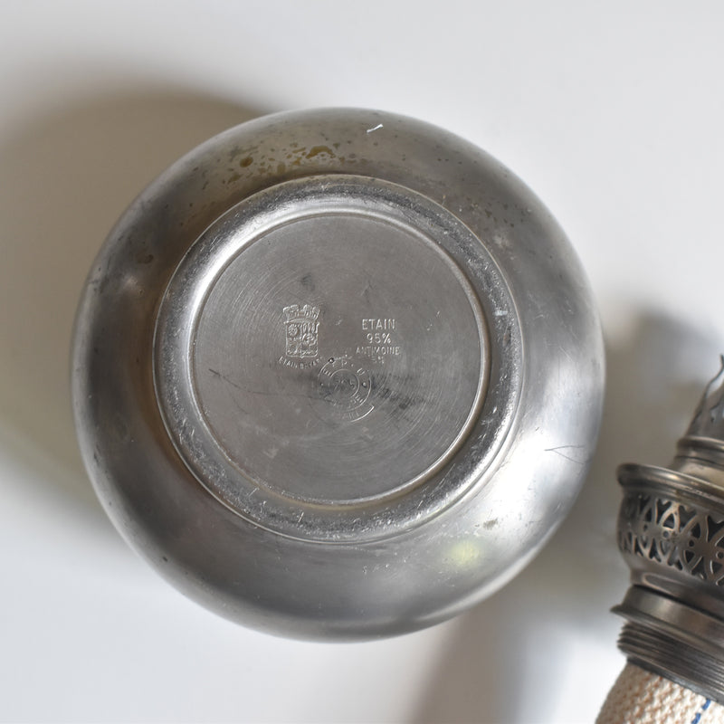Vintage Pewter Oil Lamp