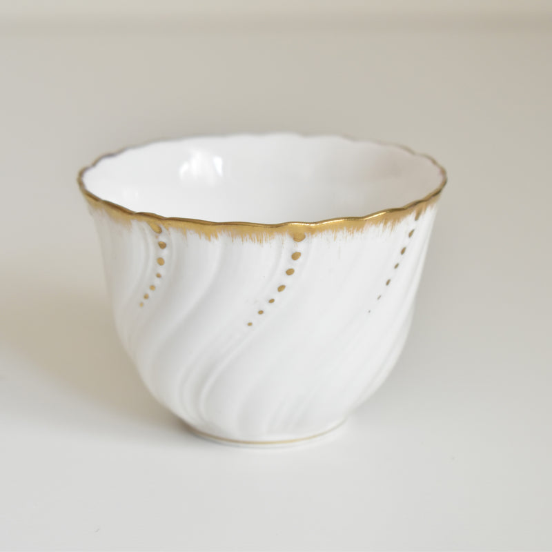 Vintage Cup Digoin & Sarreguemines Perle White & Gold A
