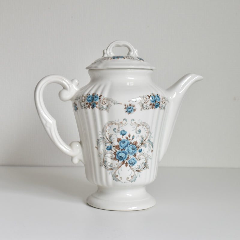 Vintage Coffee Pot Olssy Mulandellu Roses bleues