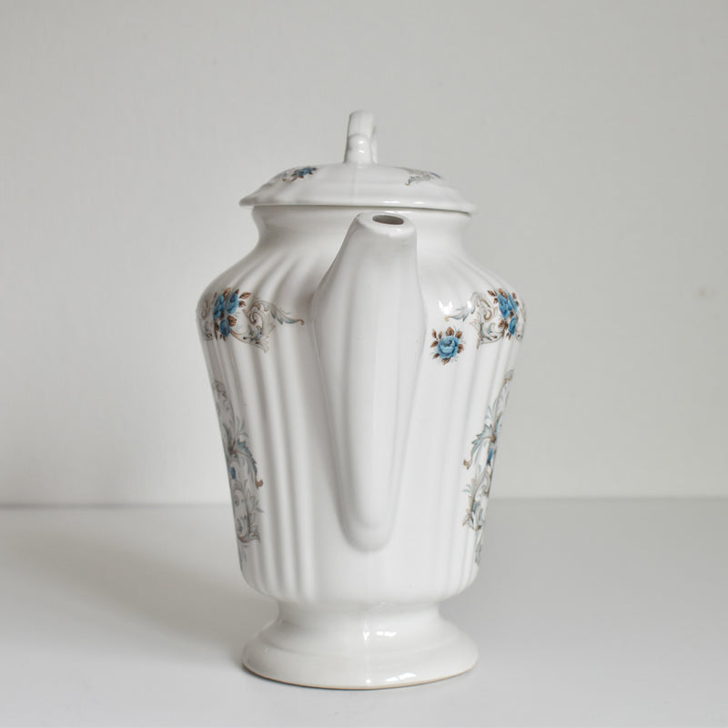 Vintage Coffee Pot Olssy Mulandellu Roses bleues