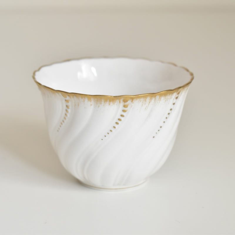 Vintage Cup Digoin & Sarreguemines Perle white&gold B