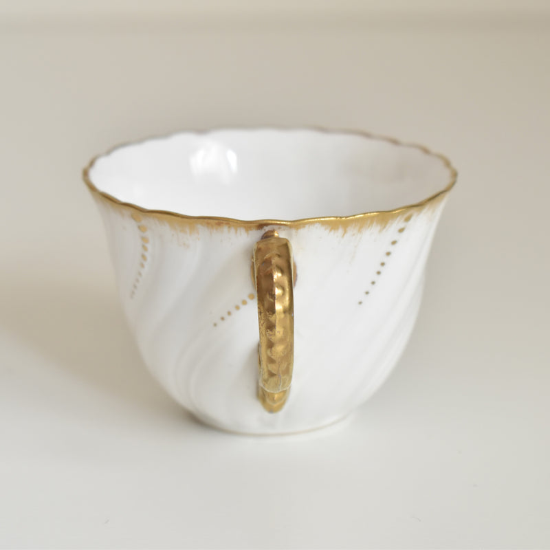 Vintage Cup Digoin & Sarreguemines Perle white&gold B