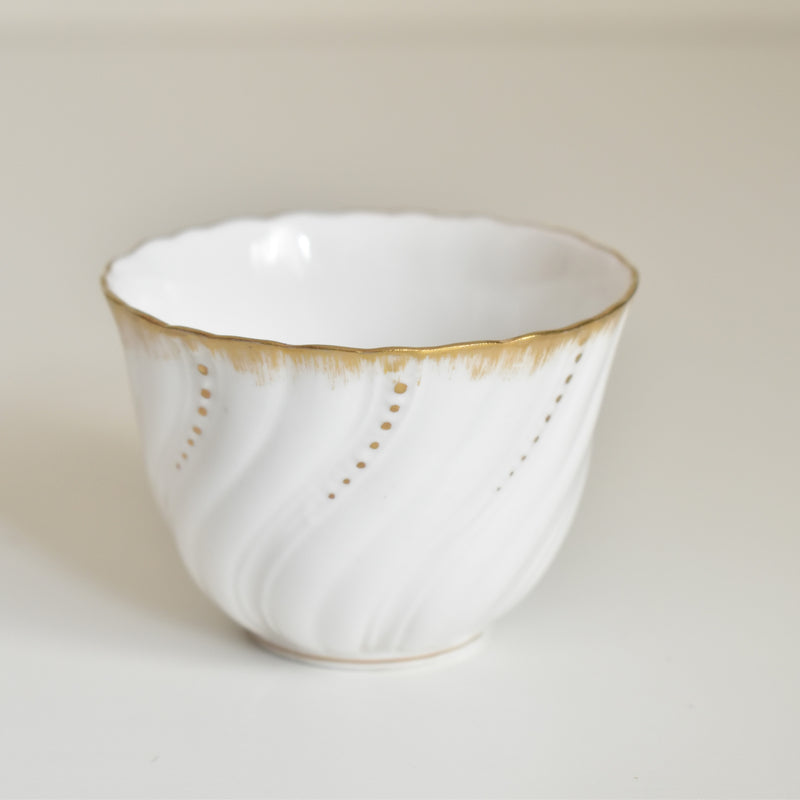 Vintage cup Digoin & Sarreguemines Perle white & gold C