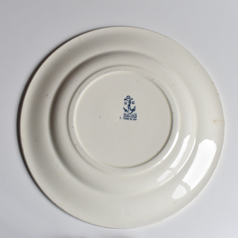 Antique Plate SG Choisy le Roi Clairfontaine Fleurs