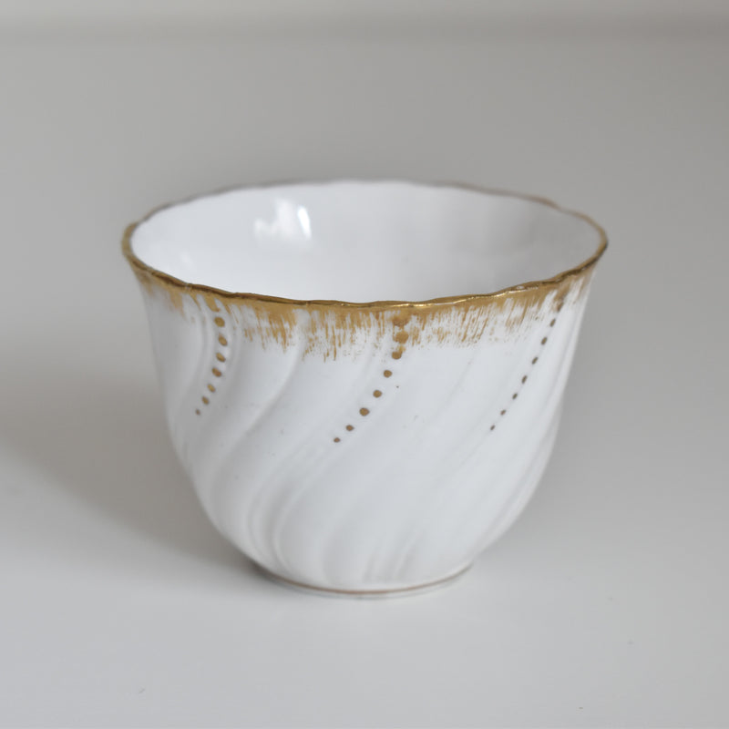 Vintage cup Digoin & Sarreguemines Perle white & gold D