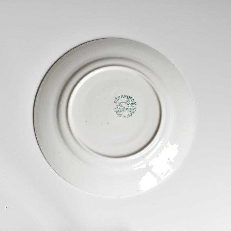 Vintage Dessert Plate, Saint Amand and Ceranord, Flower and Relief, B