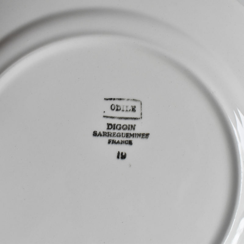 Vintage Plate Digoin & Sarreguemines Odile D