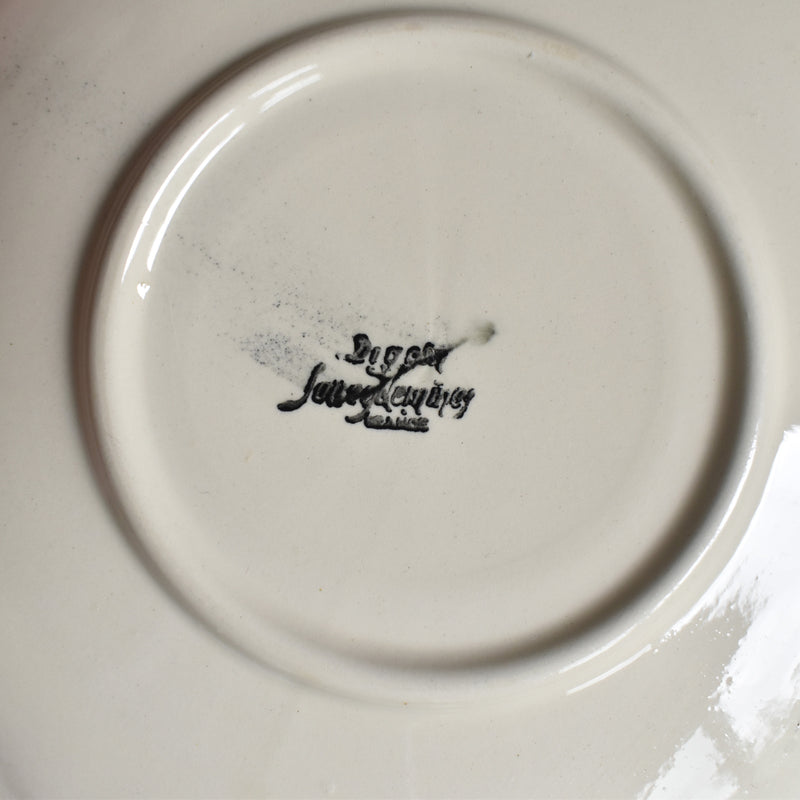 Vintage Chocolate Cup and Saucer, Digoin & Sarreguemines, Ivoire, Scalloped Rim A