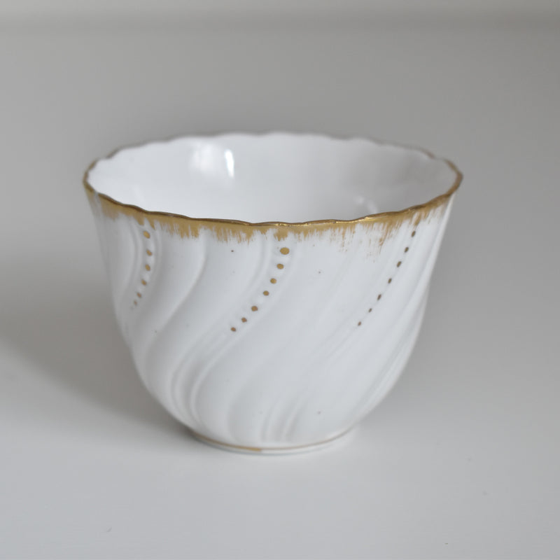 Vintage Cup Digoin & Sarreguemines Perle white&gold E