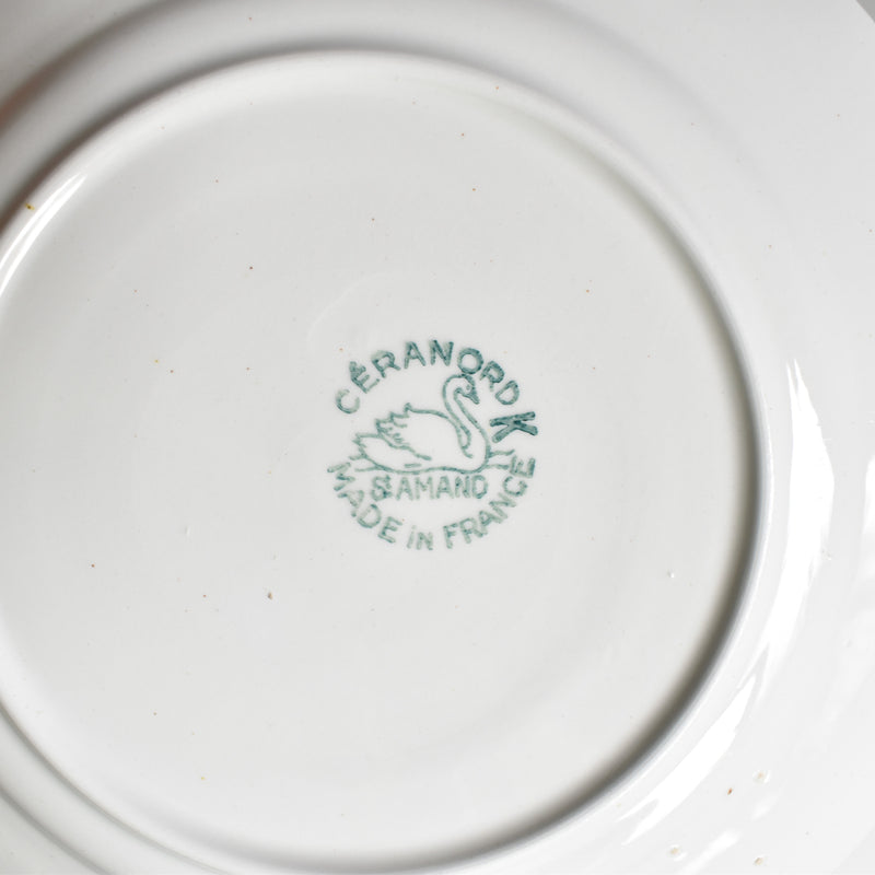 Vintage Dessert Plate, Saint Amand and Ceranord, Flower and Relief, B