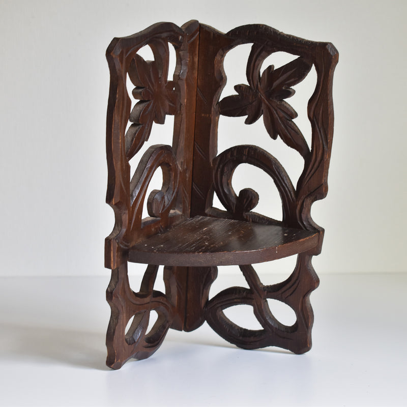 アンティーク　壁掛け　コーナースモールシェルフ