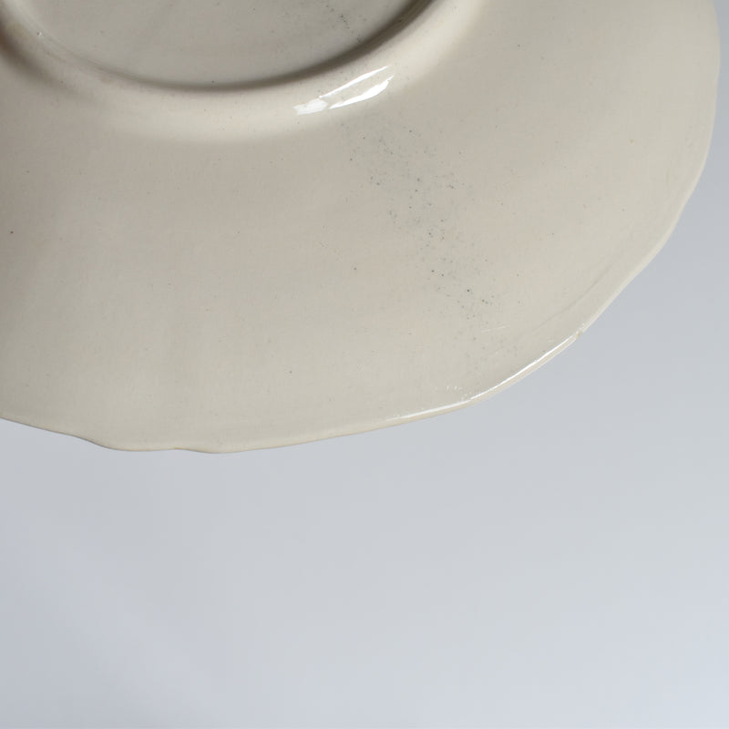 Vintage Chocolate Cup and Saucer, Digoin & Sarreguemines, Ivoire, Scalloped Rim A