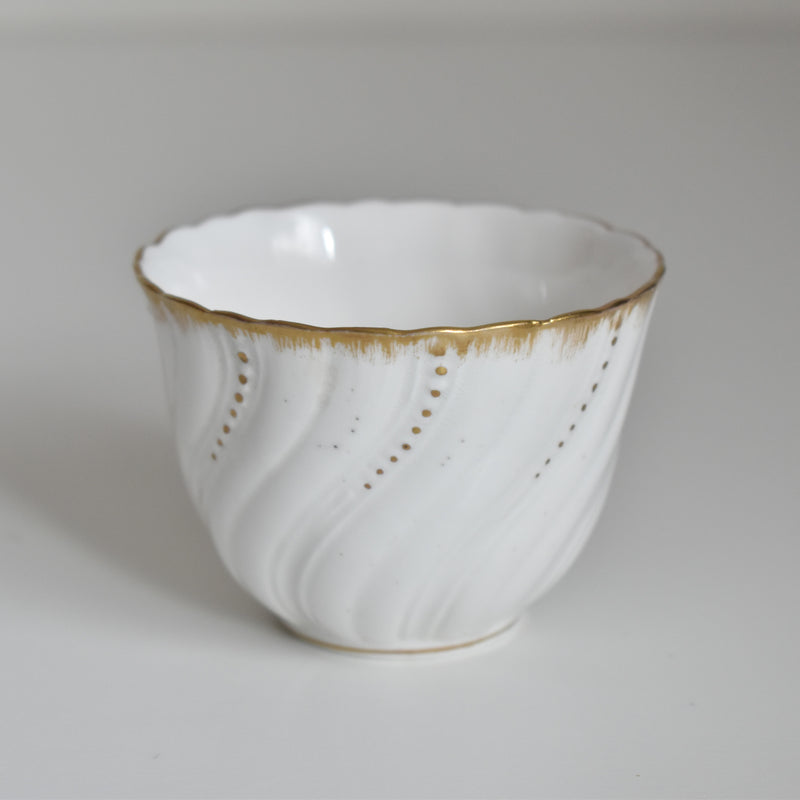 Vintage Cup Digoin & Sarreguemines Perle white & gold F