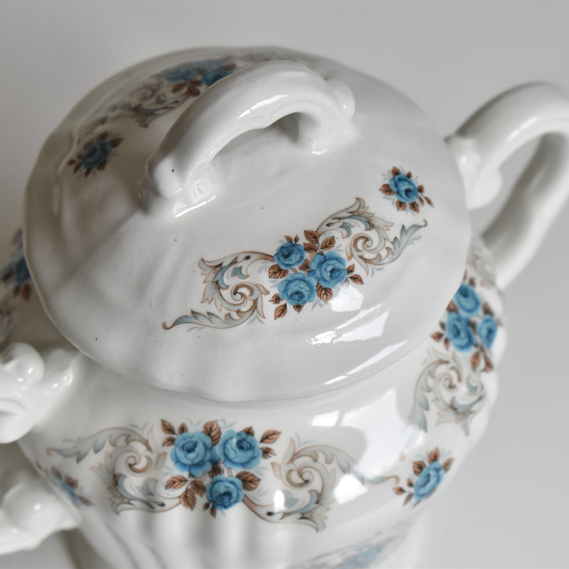Vintage Sugar Pot Orsy Mulandero Roses bleues