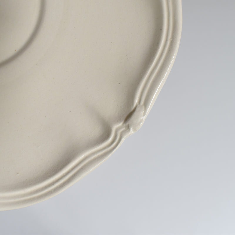 Vintage Chocolate Cup and Saucer, Digoin & Sarreguemines, Ivoire, Scalloped Rim A