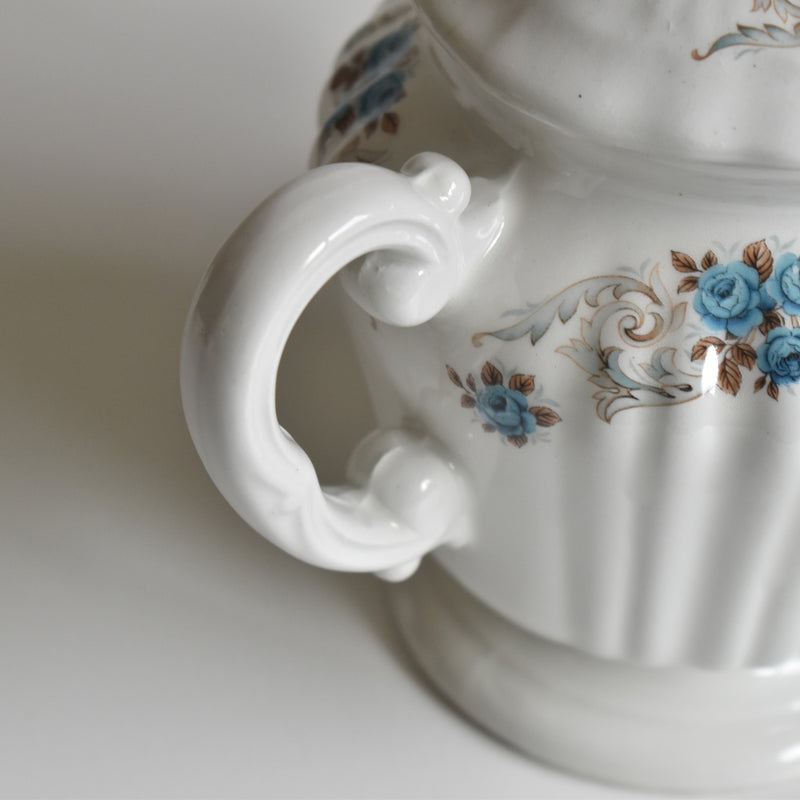 Vintage Sugar Pot Orsy Mulandero Roses bleues