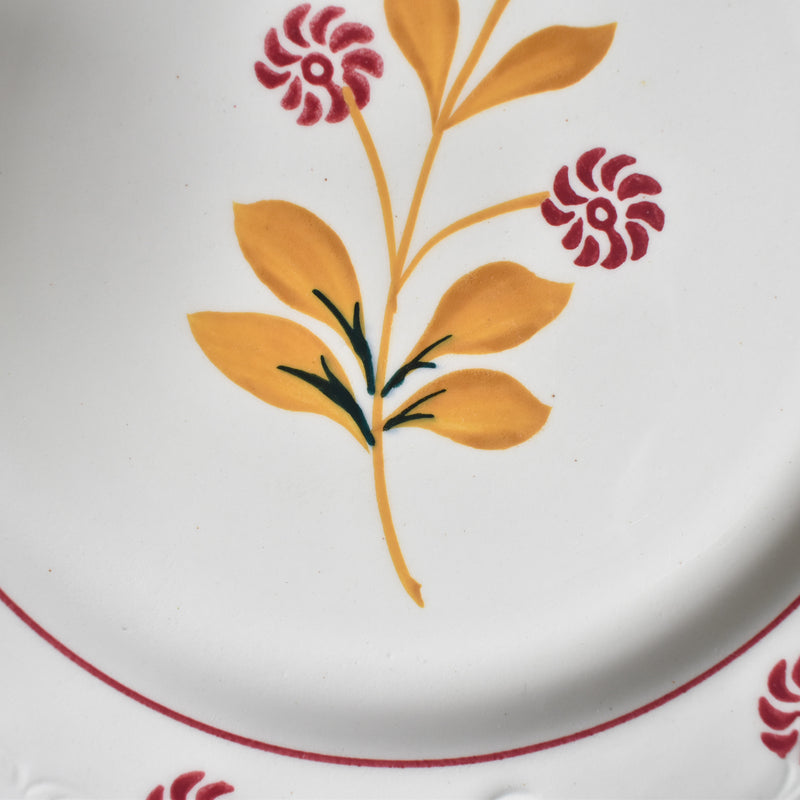 Vintage Dessert Plate, Saint Amand and Ceranord, Flower and Relief, B