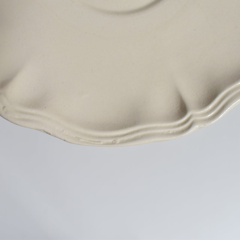Vintage Chocolate Cup and Saucer, Digoin & Sarreguemines, Ivoire, Scalloped Rim A