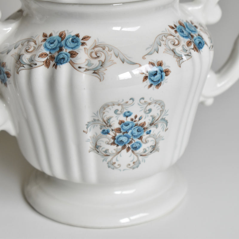 Vintage Sugar Pot Orsy Mulandero Roses bleues