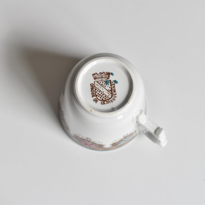 Antique Coffee Cup & Saucer, Sarreguemines A