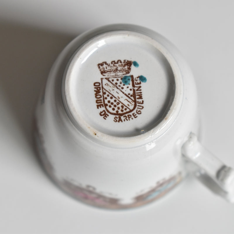 Antique Coffee Cup & Saucer, Sarreguemines A