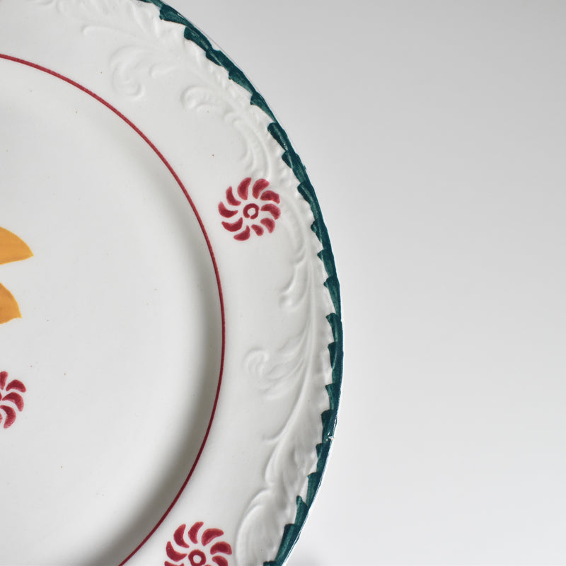 Vintage Dessert Plate, Saint Amand and Ceranord, Flower and Relief, B