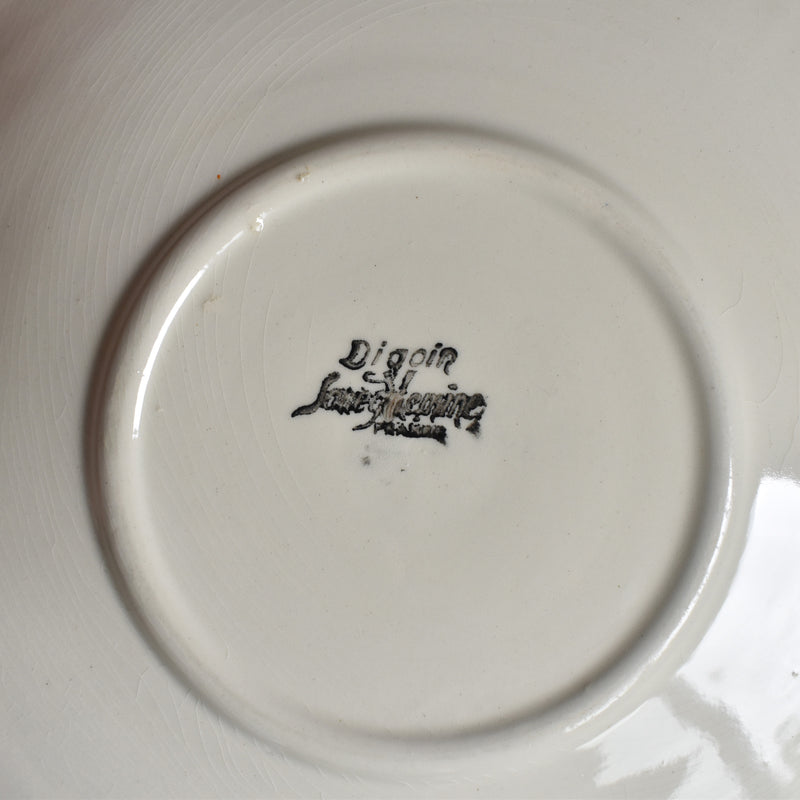 Vintage Digoin & Sarreguemines "Ivoire" Scalloped Chocolate Cup & Saucer (B)