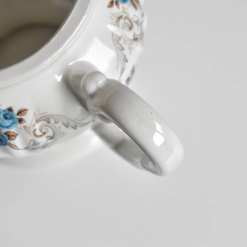Vintage Sugar Pot Orsy Mulandero Roses bleues