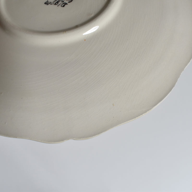 Vintage Digoin & Sarreguemines "Ivoire" Scalloped Chocolate Cup & Saucer (B)