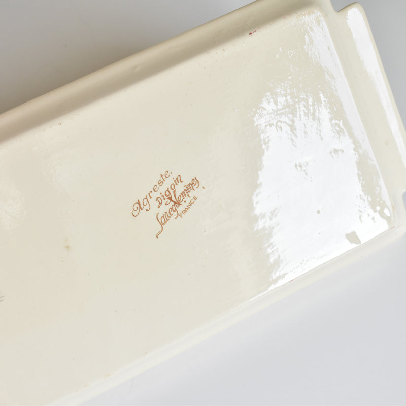 Vintage Rectangular Cake Plate Digoin & Sarreguemines Agreste