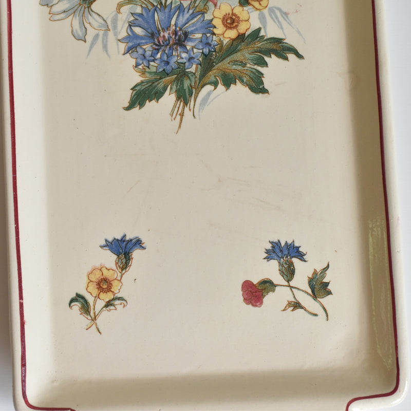 Vintage Rectangular Cake Plate Digoin & Sarreguemines Agreste