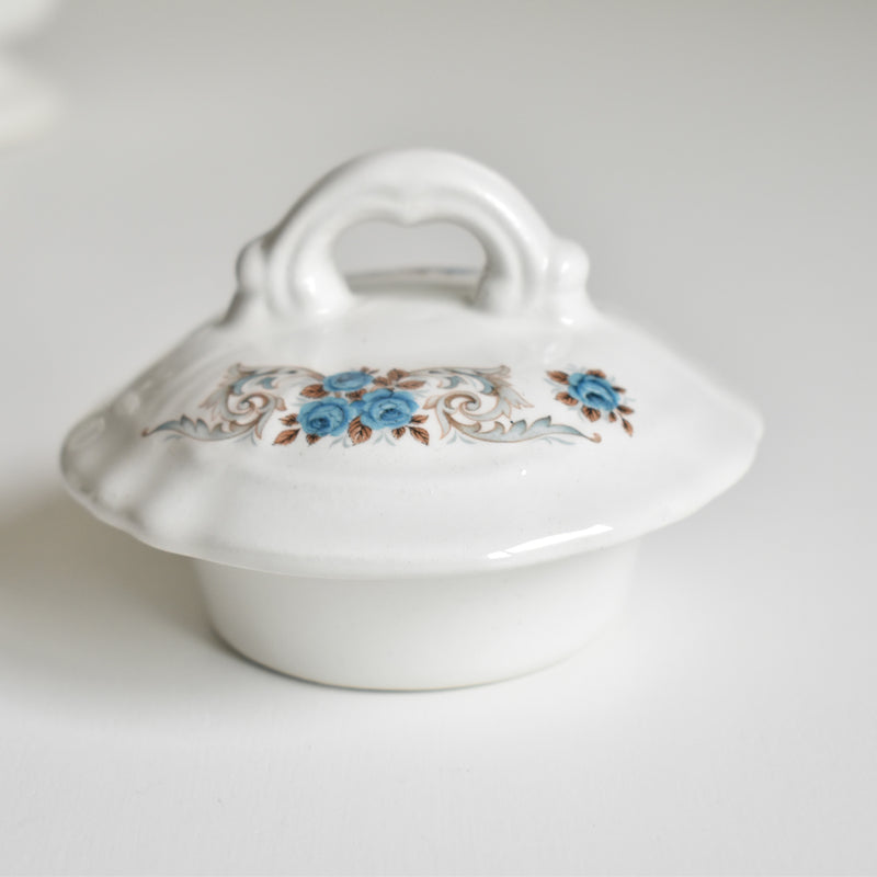Vintage Sugar Pot Orsy Mulandero Roses bleues