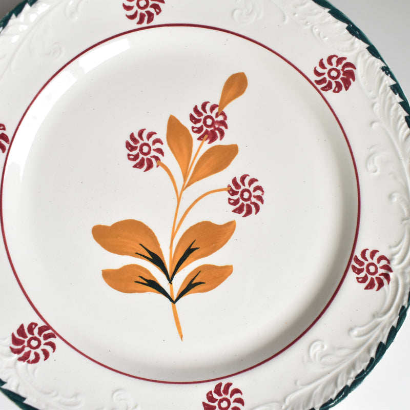 Vintage dessert plate, St. Amand Ceranord, flower and relief, C