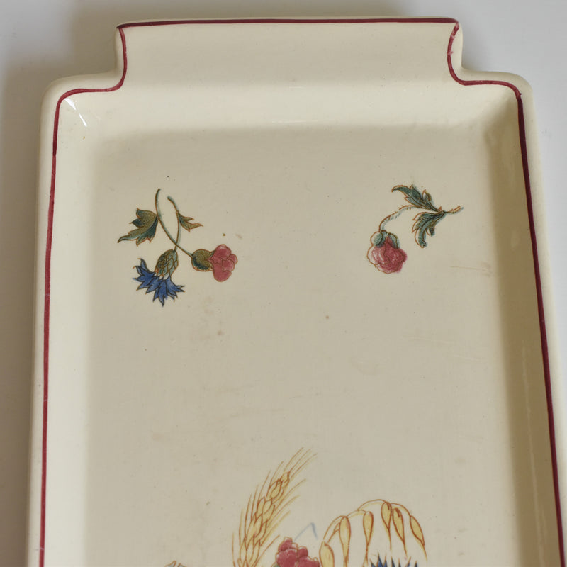 Vintage Rectangular Cake Plate Digoin & Sarreguemines Agreste