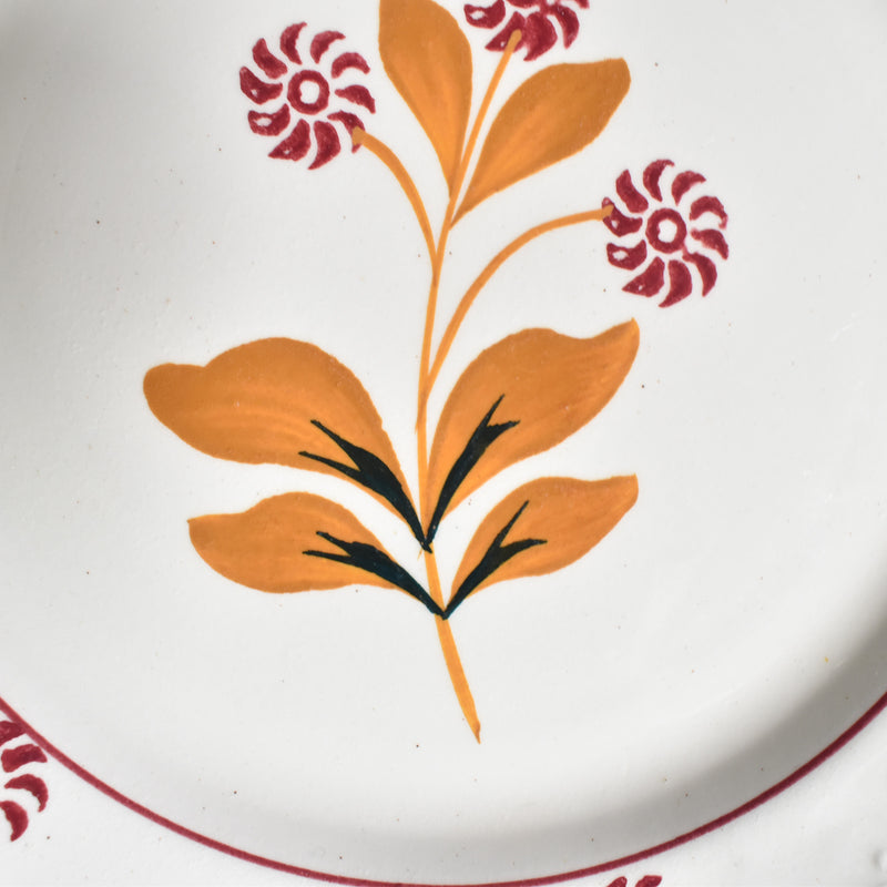 Vintage dessert plate, St. Amand Ceranord, flower and relief, C