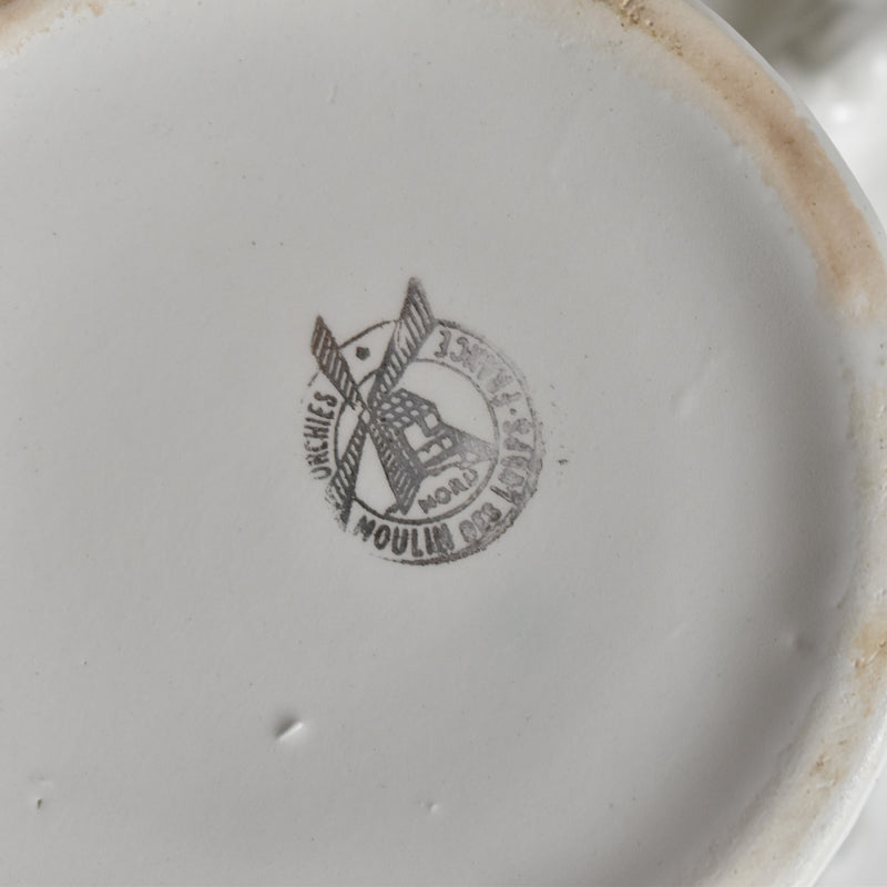 Vintage Sugar Pot Orsy Mulandero Roses bleues