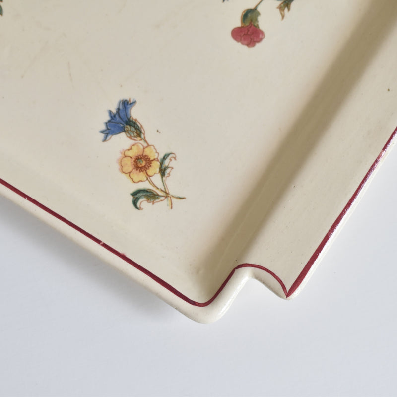 Vintage Rectangular Cake Plate Digoin & Sarreguemines Agreste