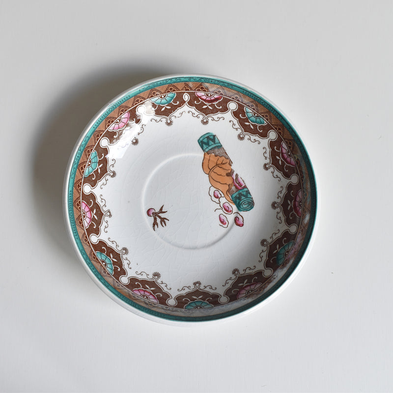 Antique coffee cup & saucer, Sarreguemines B