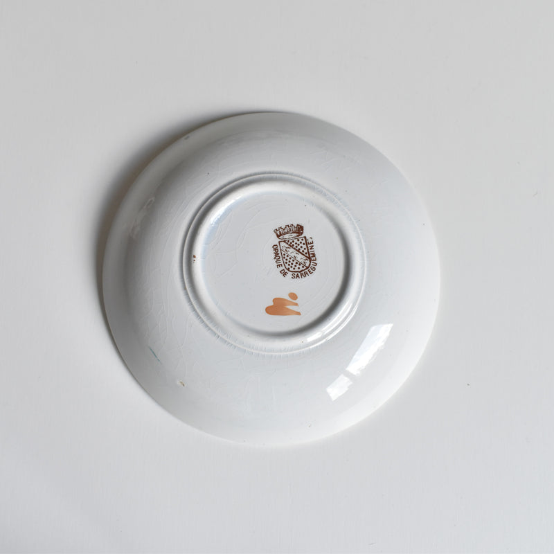 Antique coffee cup & saucer, Sarreguemines B
