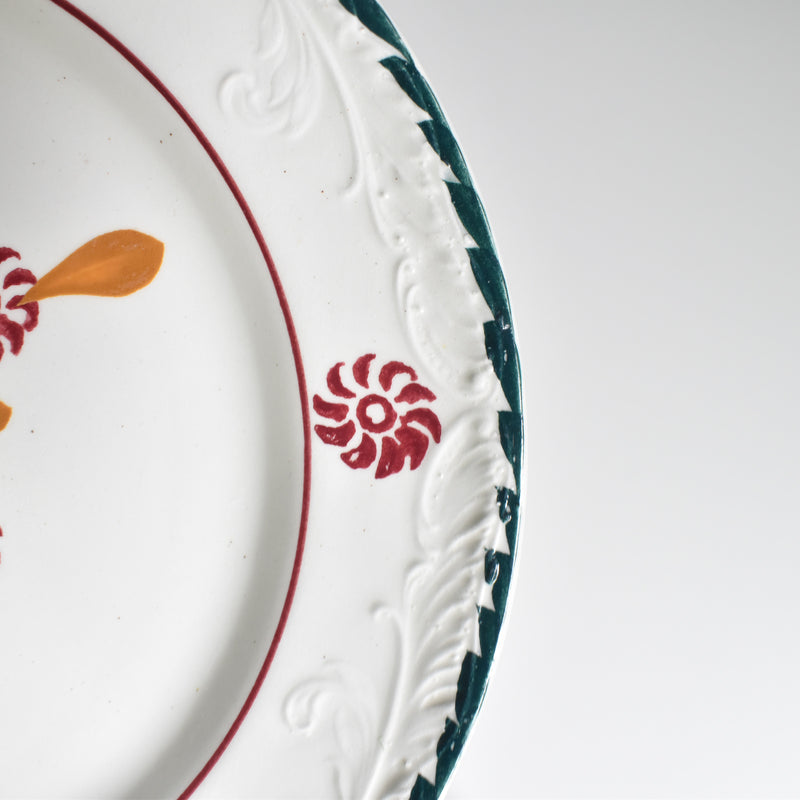 Vintage dessert plate, St. Amand Ceranord, flower and relief, C