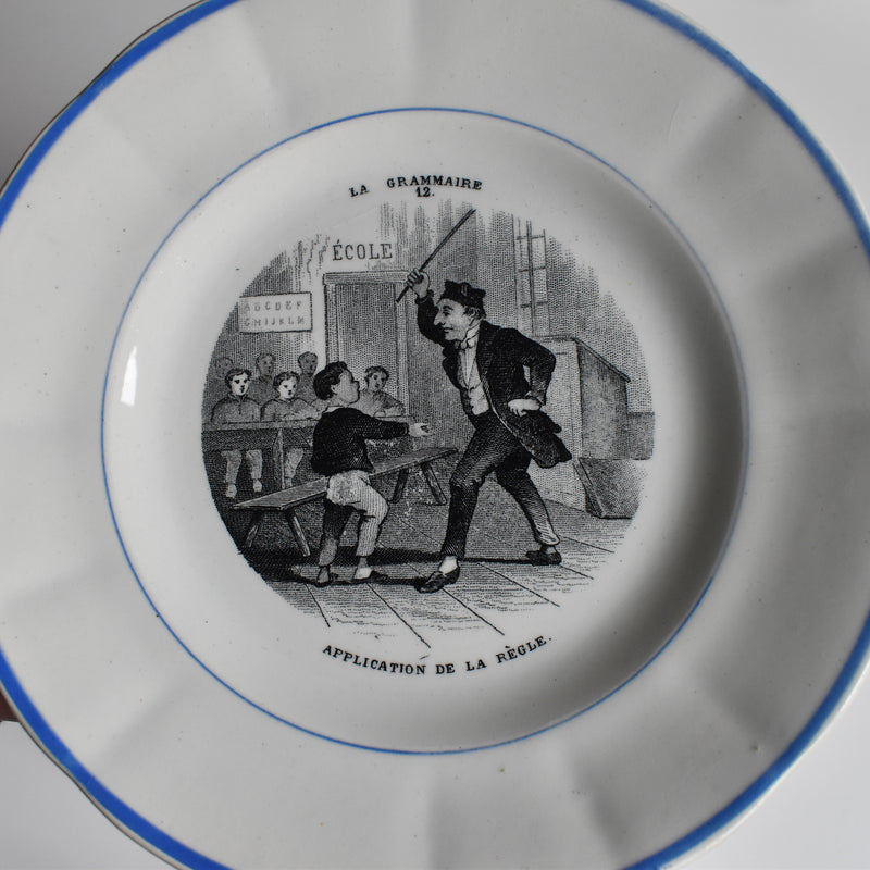 Antique Dessert Plate R&S Clairefontaine La Grammaire 12