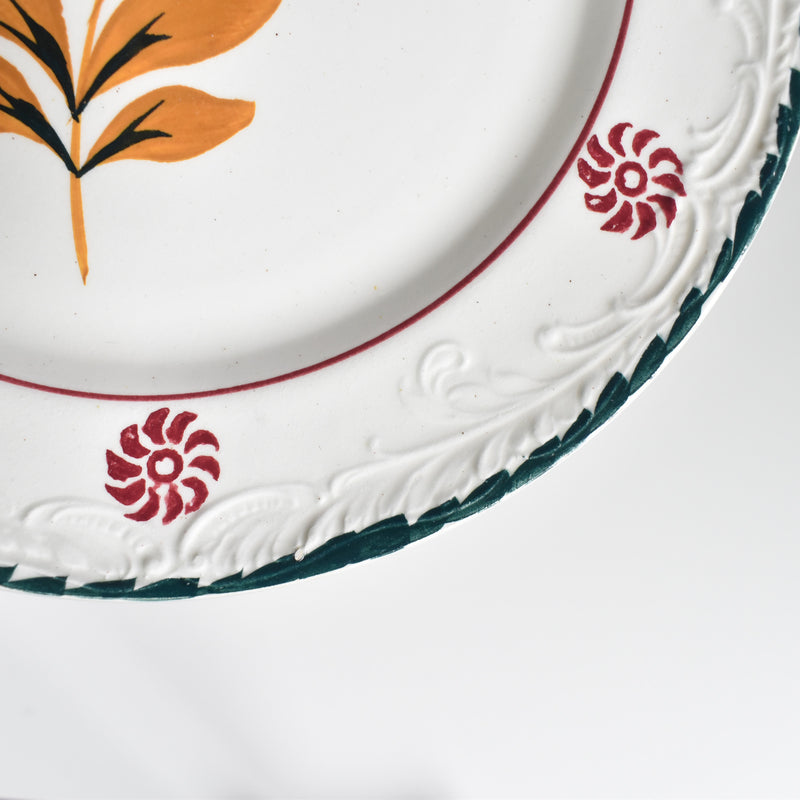 Vintage dessert plate, St. Amand Ceranord, flower and relief, C