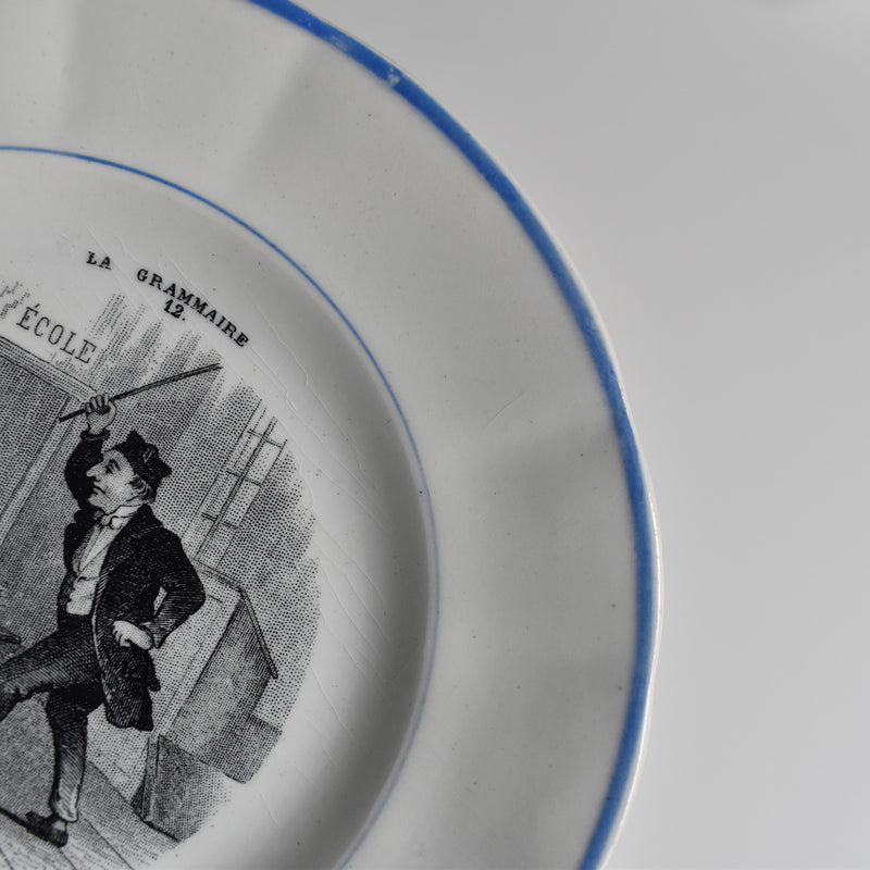 Antique Dessert Plate R&S Clairefontaine La Grammaire 12
